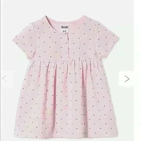 Cotton On Millie Sort Sleeve Dress Lavender 18/24 Months Polka Dot - Picture 2 of 7